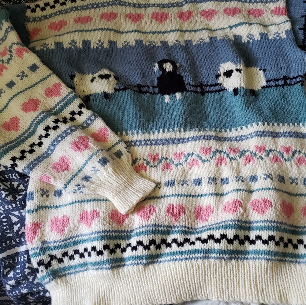 Vintage homemade knitted ugly sweater